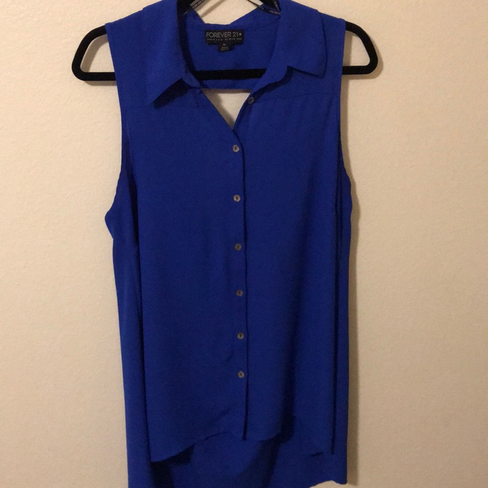 Forever 21 Plus Size Blue Tank with open back